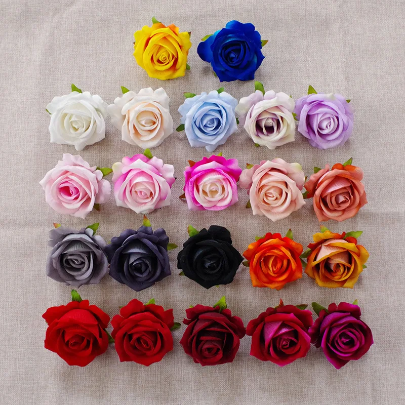 5/10pcs 7cm Artificial Rose Flowers Head For Wedding Home Decoration Fake Flowers Rose Head DIY Wreath Supplies